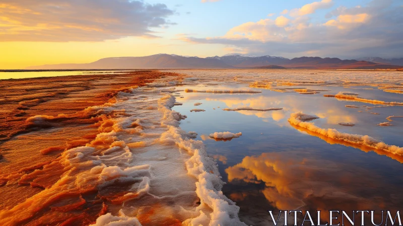 Captivating Sunrise Over the Dead Sea: A Surreal Encounter with Nature's Splendor AI Image