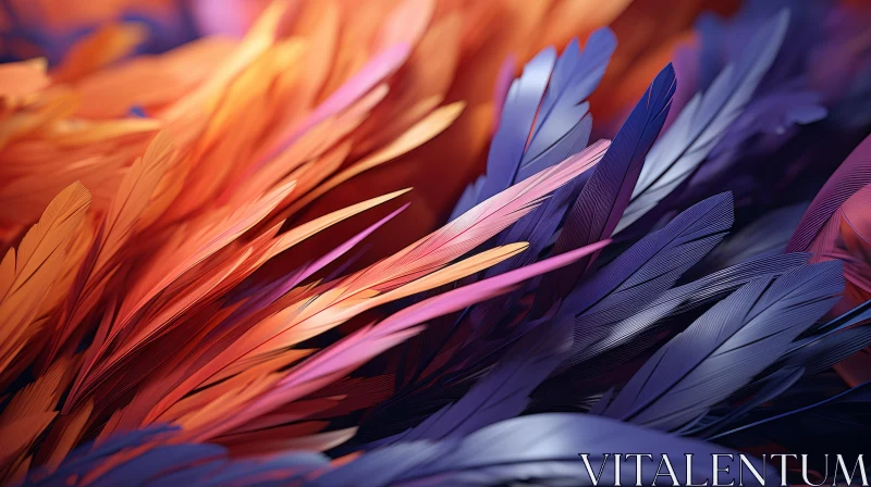 Colorful Abstract Feather Art - Chromatic Waves and Photorealistic Details AI Image