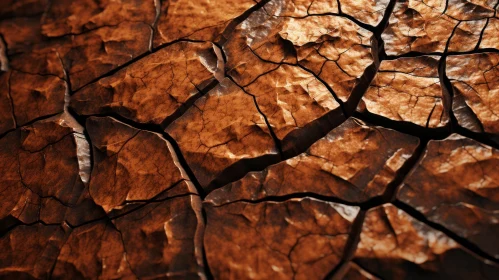 Cracked Earth Wallpaper - Aggressive Terracotta Gesturalism