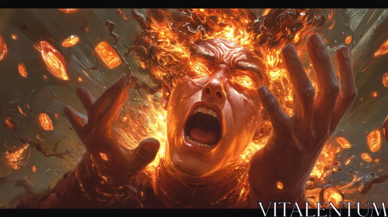 AI ART Man Ablaze: An Image of Intense Suffering