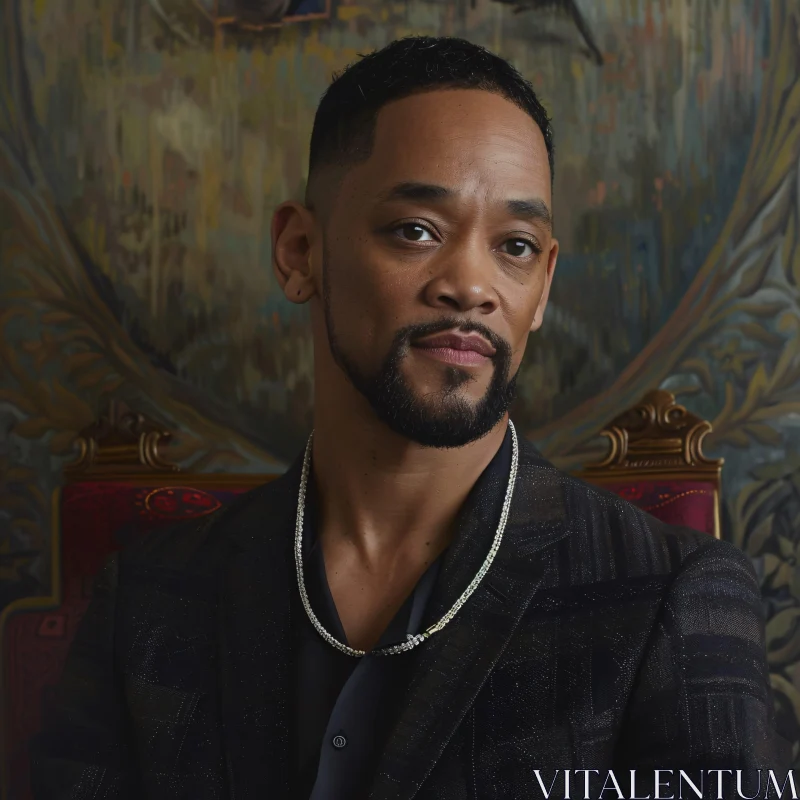 AI ART Will Smith Portrait with Artistic Background