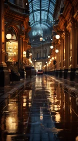 Enchanting City Street: Atmospheric Lighting and Glazed Surfaces