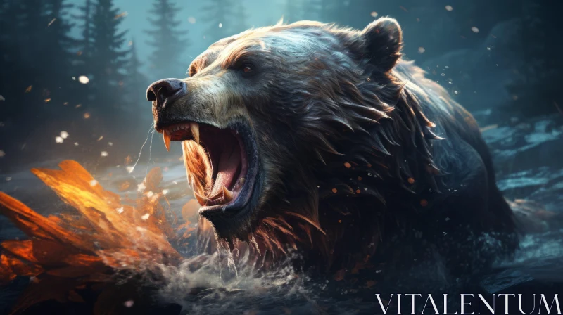 Wild Bears on the Hunt - An Energy-filled Concept Art AI Image