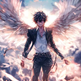 Winged Anime Character in Suit