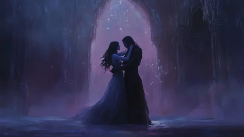 Ethereal Couple in Fantasy Landscape