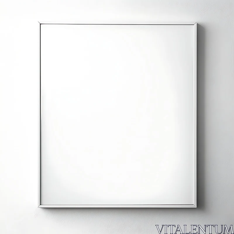 Modern White Frame with Subtle Shadows on White Background AI Image