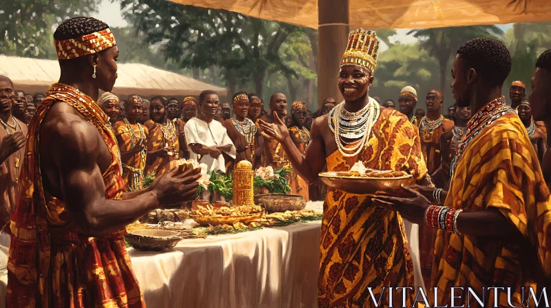 Traditional African Gathering Artwork AI Image