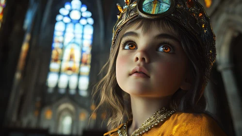 Crowned Child in Cathedral Light