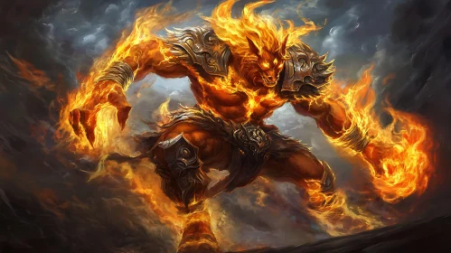 Burning Monster: A Fantasy Character Illustration