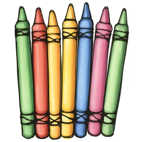 Vibrant Crayons Lineup - Artistic Still Life