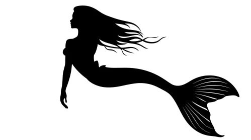 Elegant Mermaid Silhouette Illustration