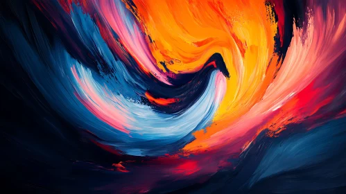 Vibrant Swirling Color Painting