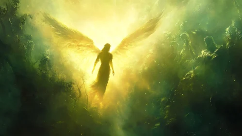 Celestial Angel with Wings of Light