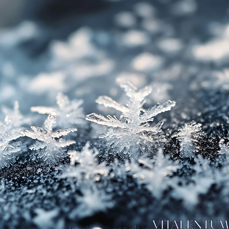 Macro Image of Snowflakes AI Image