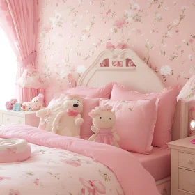 Gentle Pink Bedroom with Floral Accents