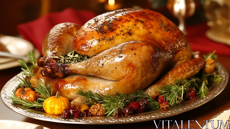 Festive Roasted Turkey Platter AI Image