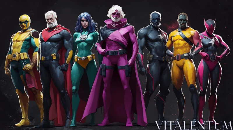 Superheroes United: A Colorful Alliance AI Image