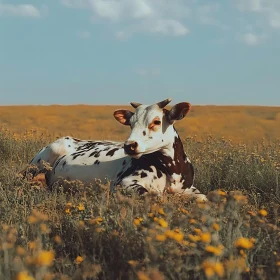 Spotted Cow in Meadow