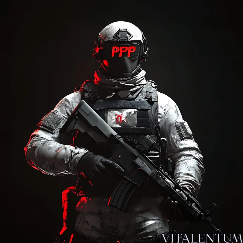 Warrior with PPP Helmet AI Image