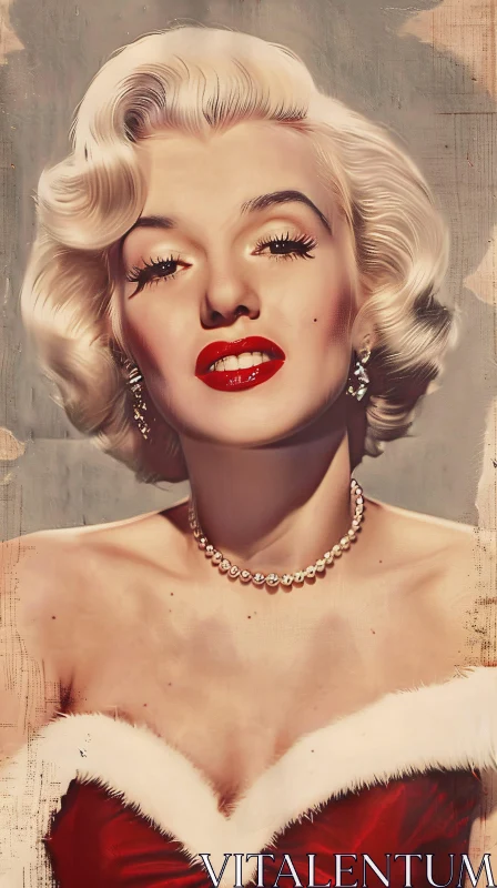 AI ART Marilyn Monroe Radiant in Red