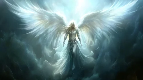 Celestial Guardian Angel in Ethereal Light