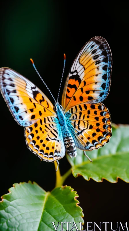 Colorful Butterfly Perched on Leaf - A Stunning Display of Nature's Art AI Image