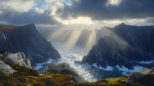 Rugged Cliffs and Ocean Sunbeams