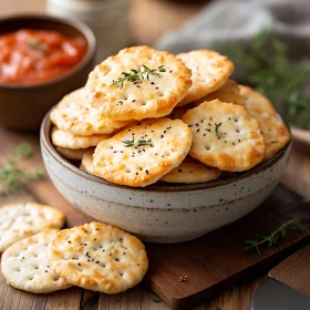 Savory Crackers and Herbs Snack