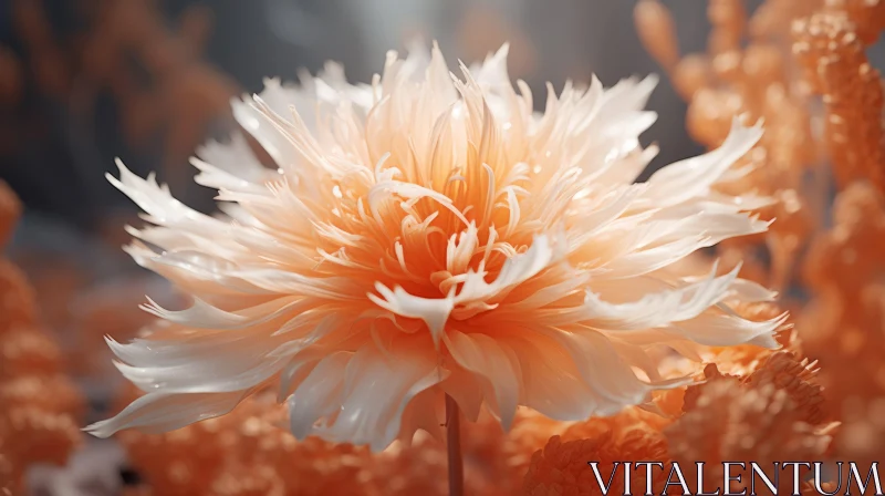 Ethereal Orange Flower - A Blend of Realism and Dreamy Imagery AI Image
