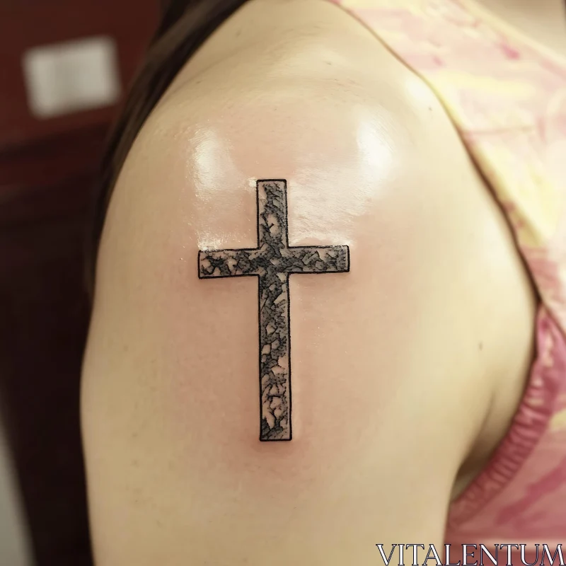 Detailed Cross Tattoo Design AI Image