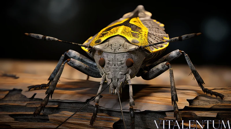 Insect on Wood: A Detailed Unreal Engine Rendering AI Image