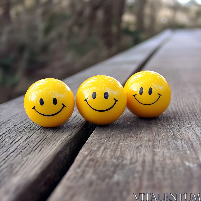 Happy Yellow Balls Outdoors AI Image