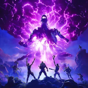 Purple Lightning Monster Confrontation