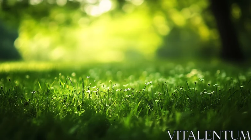 Sunlit Meadow with Wildflowers AI Image