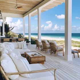 Tranquil Ocean View from a Relaxing Porch