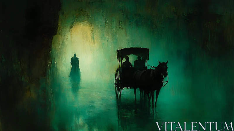 AI ART Mysterious Ride in the Mist