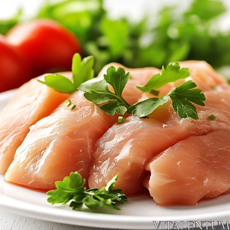 Raw Chicken Breast with Herbs AI Image