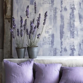 Potted Lavender and Soft Pillows