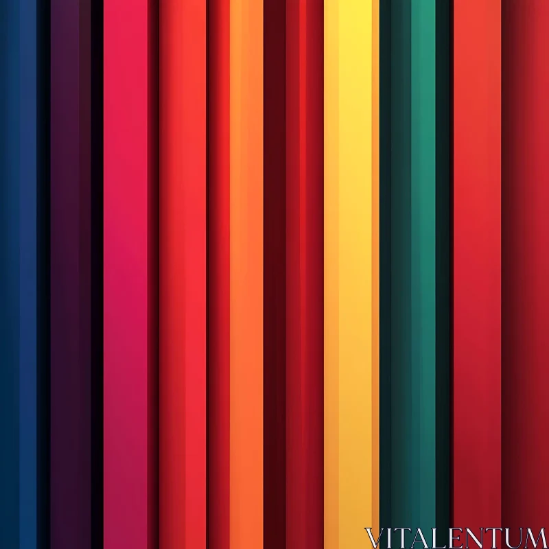 AI ART Colorful Vertical Stripes Abstract Art