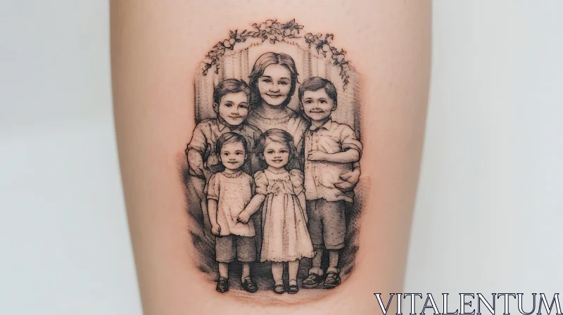 Intricate Family Tattoo Art AI Image