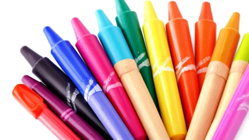 Vibrant Crayon Collection on White