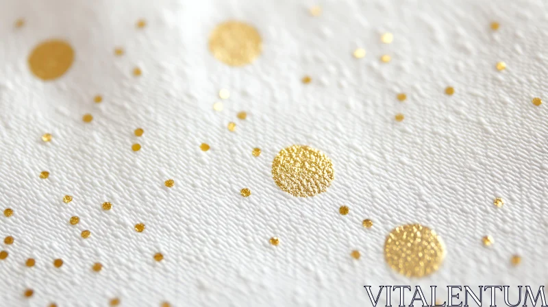 AI ART Golden Dots on White Textured Surface Art