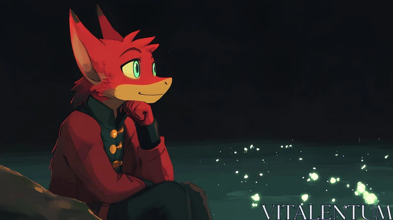 Fox Furry Contemplation AI Image