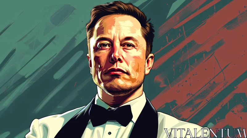 AI ART Digital Portrait of Elon Musk