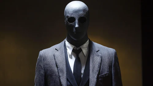 Mysterious Masked Man in Formal Attire