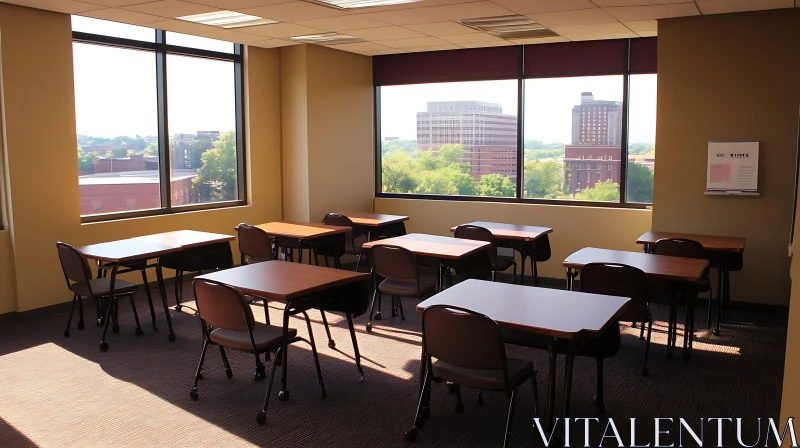 AI ART Sunlit Classroom Interior