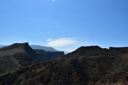 Rugged Landscape with Blue Sky Horizon