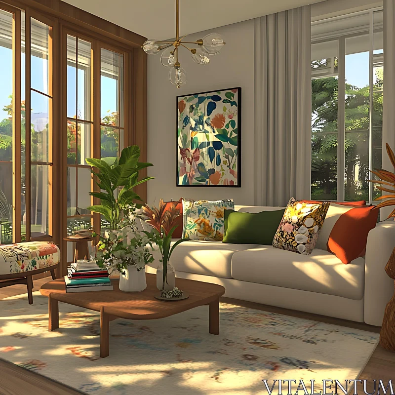 AI ART Cozy Living Room Interior Design