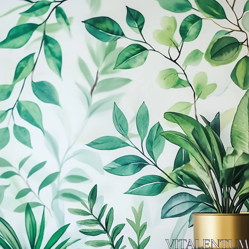 AI ART Verdant Botanical Dream: A Green Leaf Symphony