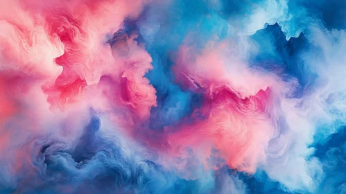 Swirling Pink and Blue Abstract